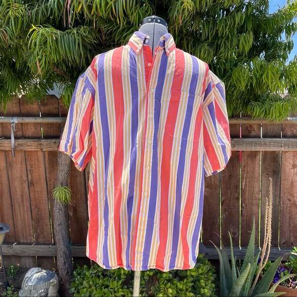 Vintage Mervyn’s Cambridge 90’s Striped Button Front Shirt size L - Picture 7 of 7